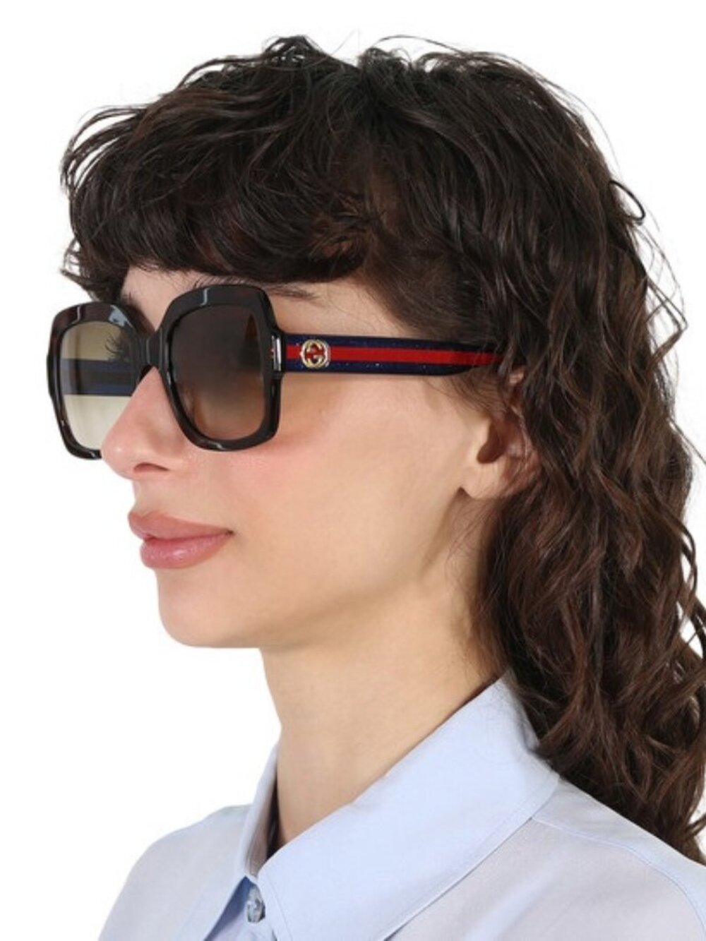 Gucci Women Sunglasses Havana Brown Gradient Square GG0036S 004 NEW AUTHENTIC - Picture 8 of 8